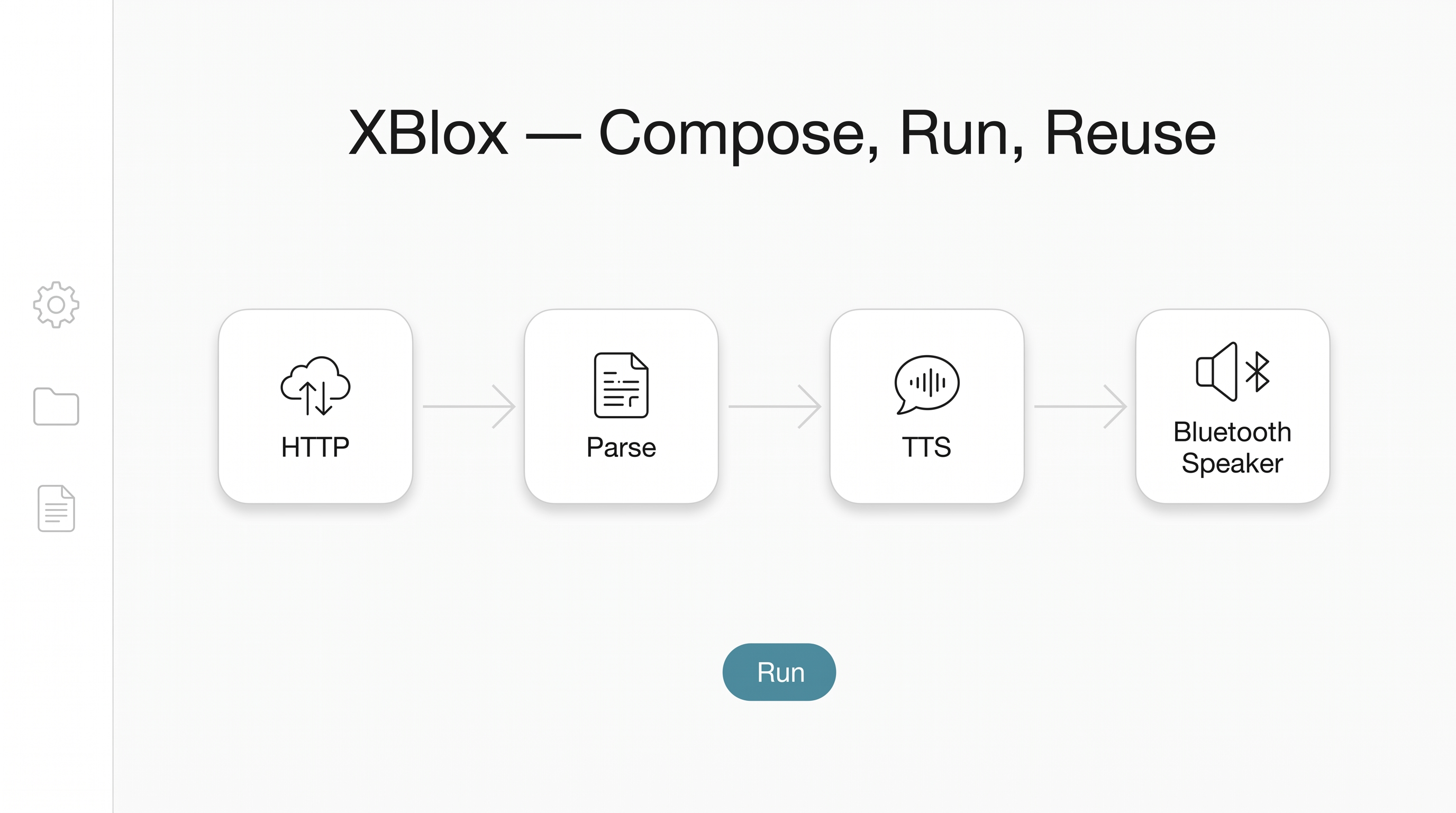 XBlox blocks compose run and reuse
